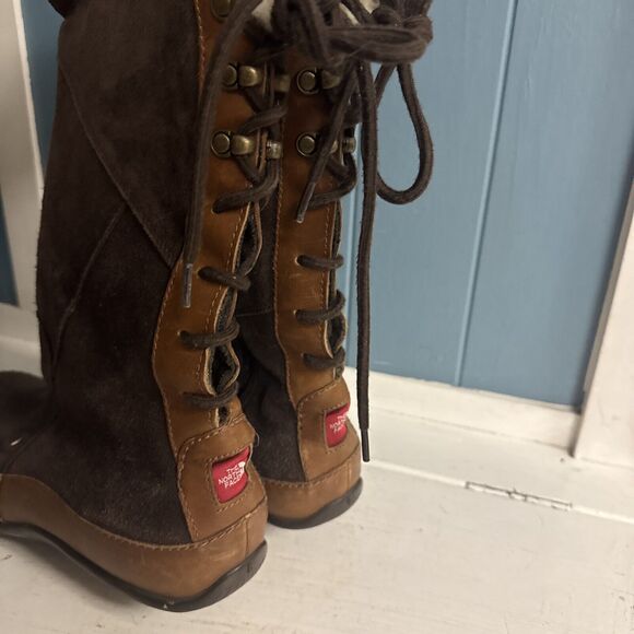 THE NORTH FACE PrimaLoft Brown SUEDE 200 GRAM INSULATED WATERPROOF BOOTS Size 9 - Picture 6 of 13
